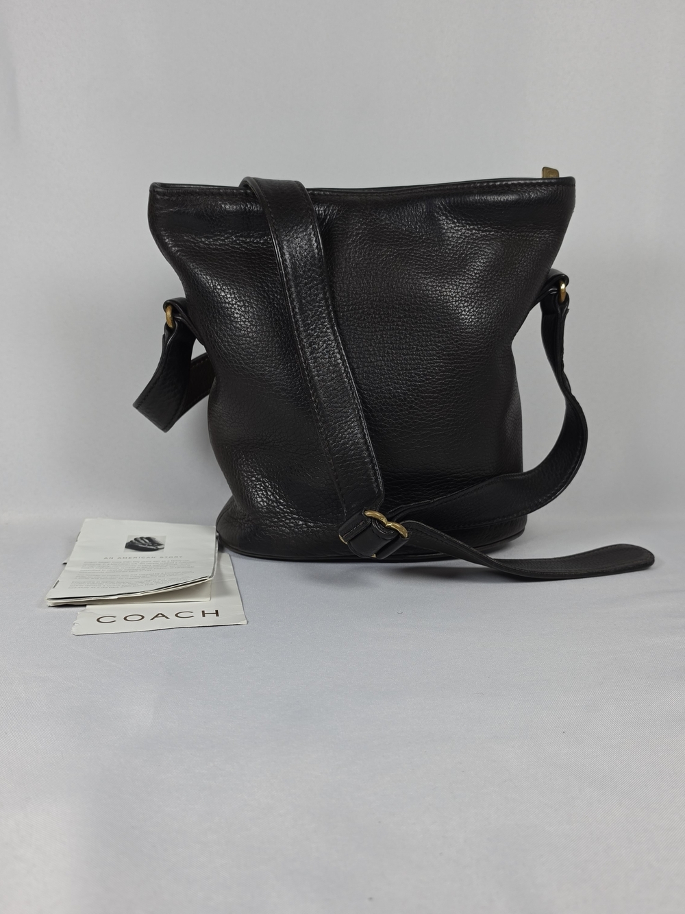 Vintage Coach Sonoma Bucket Bag Style 4907 Black Pebbled Leather Made In USA​